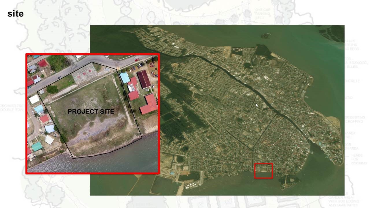 Yarborough area of Belize City, with project site highlighted